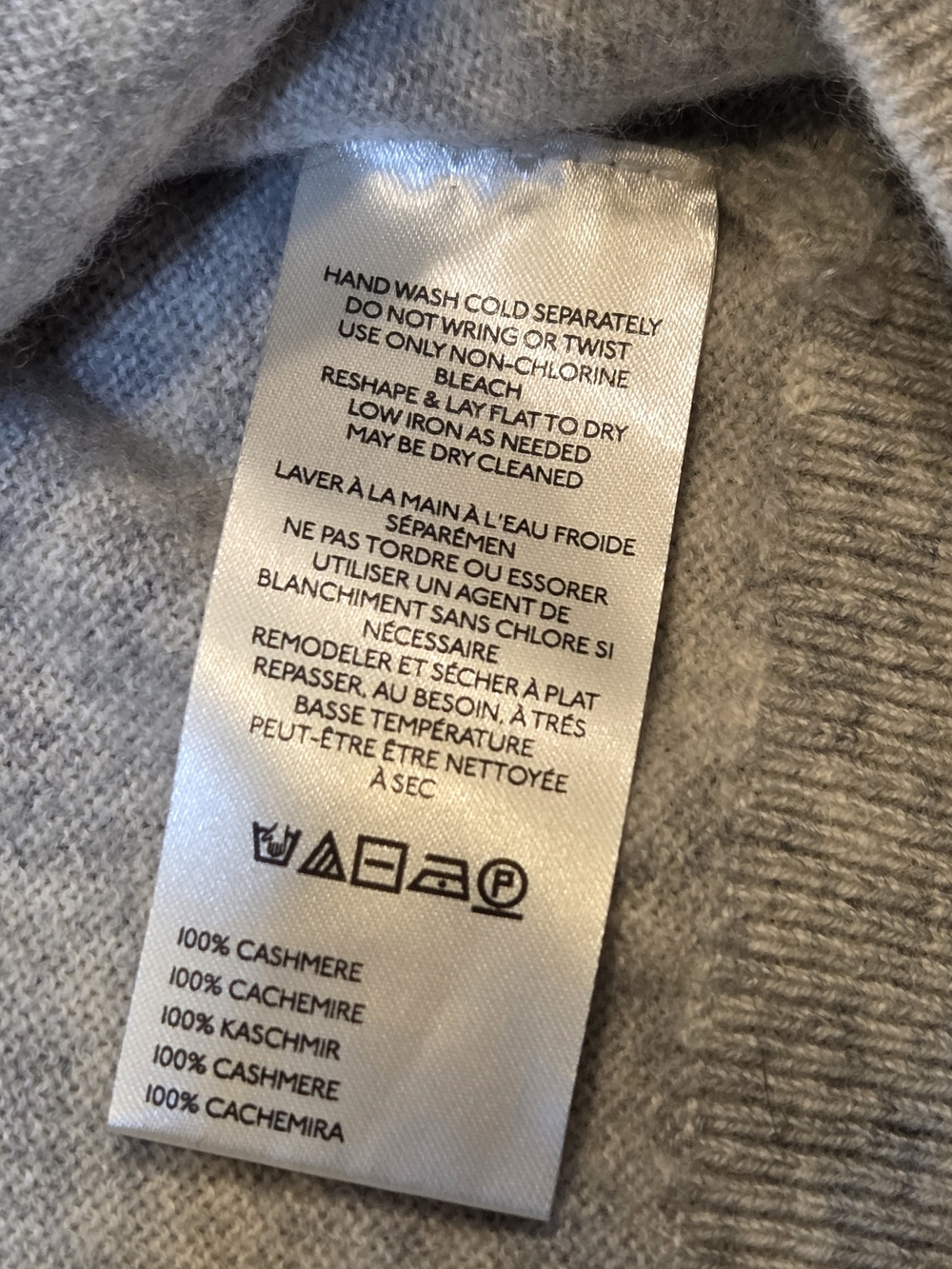 Free People Grey 100% Cashmere Button Cardigan Sweater M Old Money Quiet Luxury - Picture 3 of 7